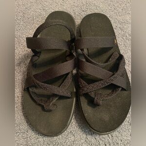 Teva Voya Zillesa Black Sandals 10